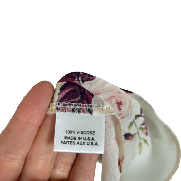 Misa Los Angeles Sia Pink White Chiffon Sheer Floral Blouse Women’s Small - Picture 7 of 10